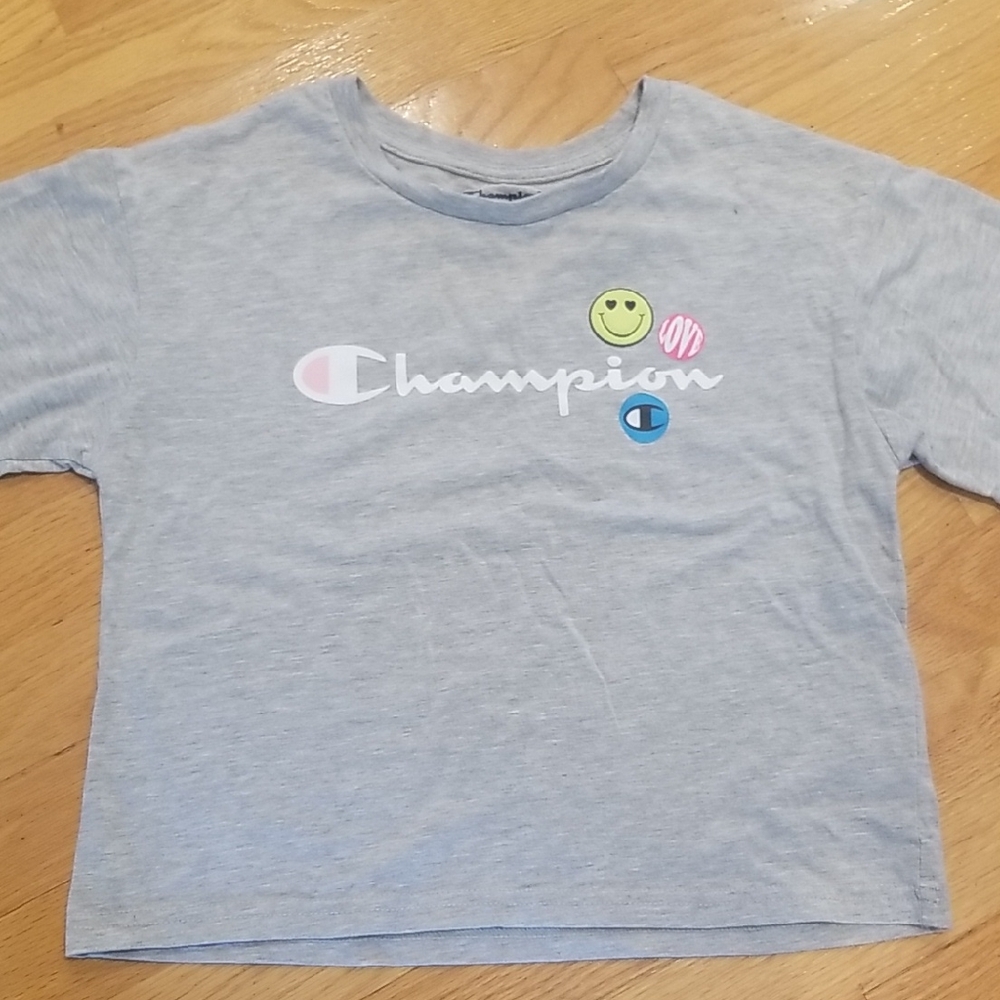 Champion Kids Light Gray Tee with Fun Graphics
